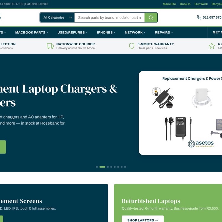 Asetos online computer shop website